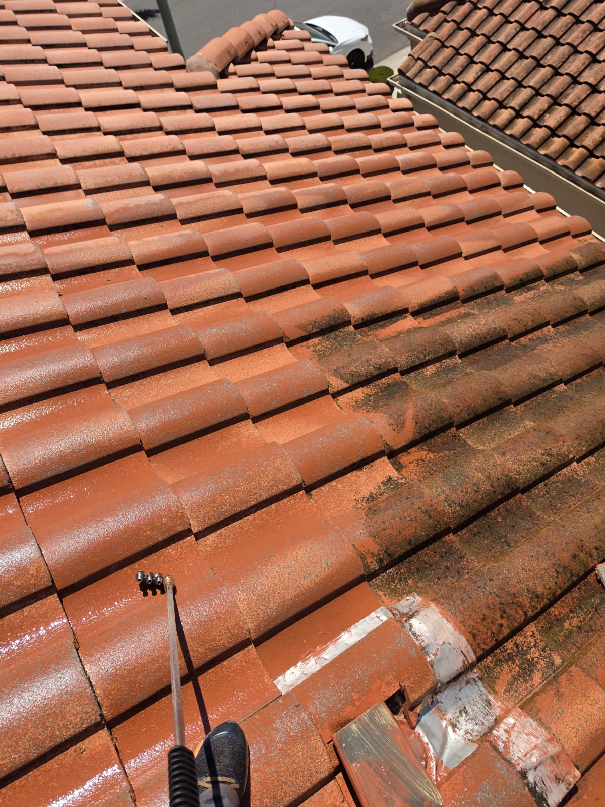 Before and after Roof Cleaning