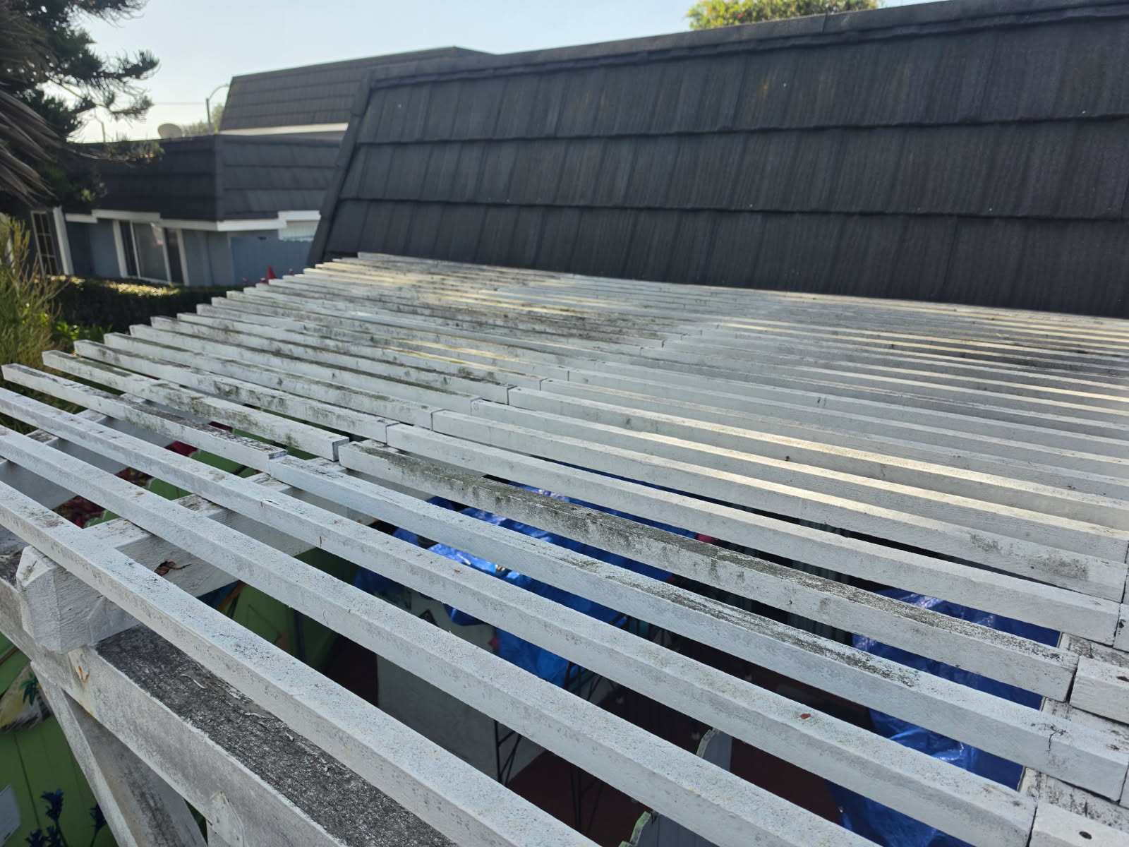 Before and after Pergola Cleaning